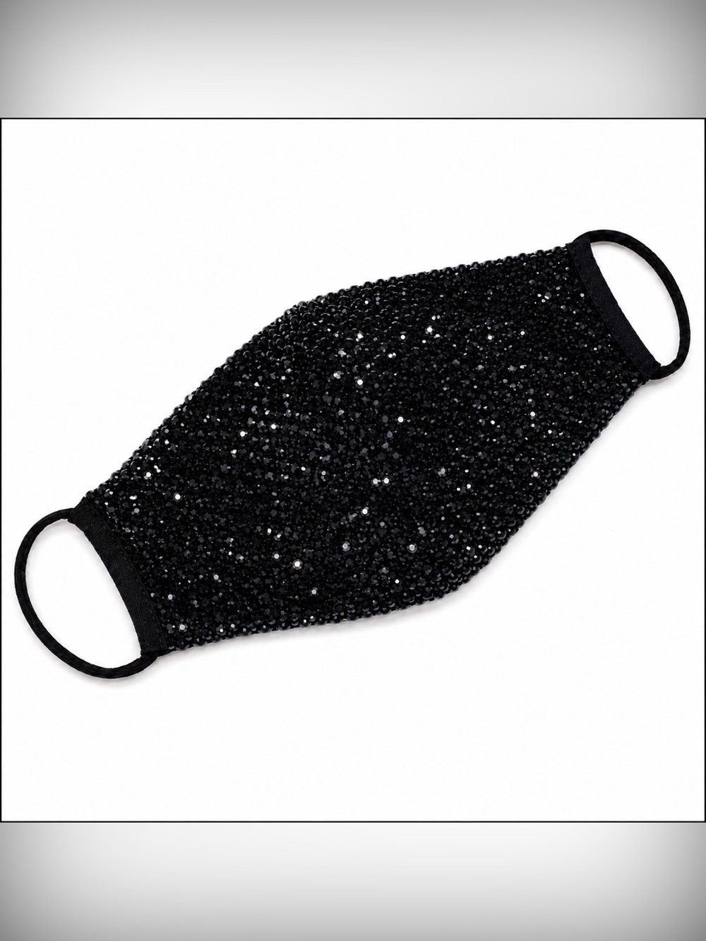 Jet Black Rhinestone Face Mask New Halloween Cosplay Unisex Costume